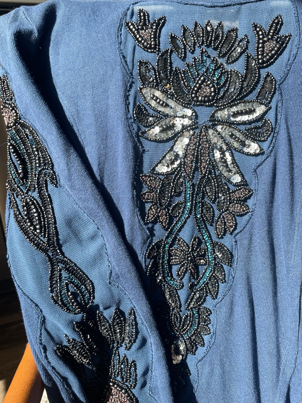 Free People New Romantics Blue Beaded Dress